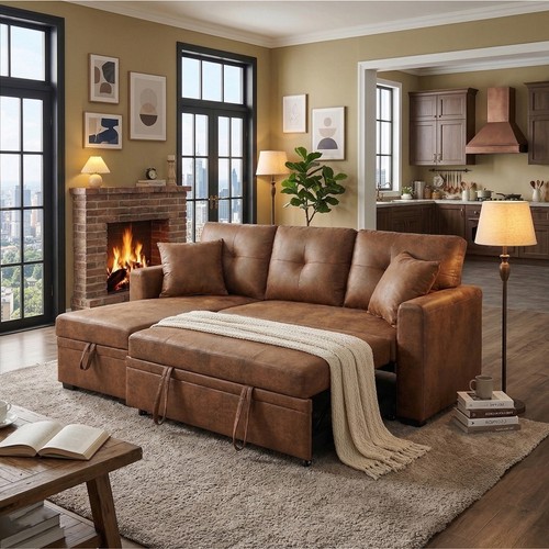 Shaped sofa sleeper couch - sofa,