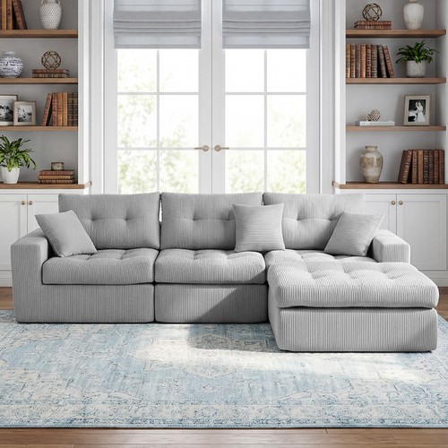 Corduroy shaped sectional - corduroy,