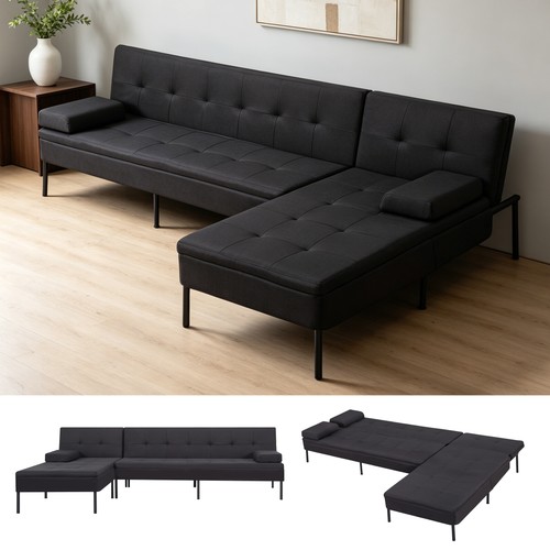 Black convertible l shaped - black,