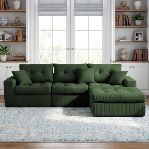 Corduroy shaped sectional - corduroy,