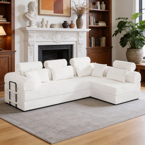 Shaped sectional sofa - sectional, bed
