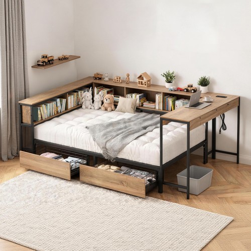 Corner bed frame industrial - frame,