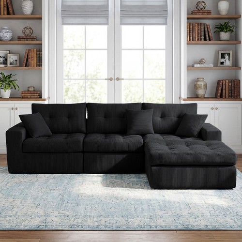 Corduroy corner chaise - corduroy,