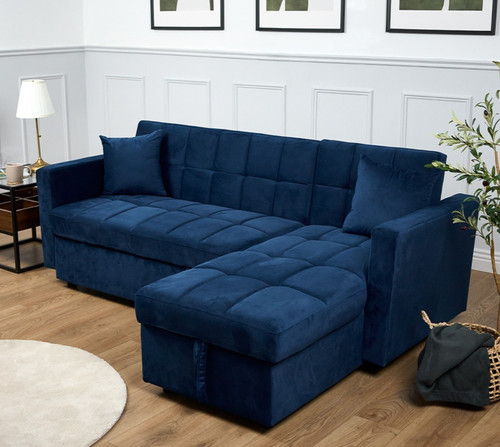 Velvet corner sofa - velvet, with