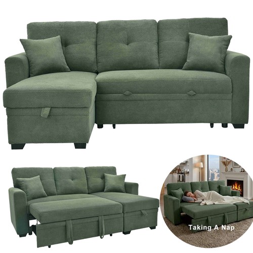 Shaped sectional sofa - sectional, bed
