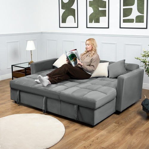 Velvet corner sofa bed - corner,