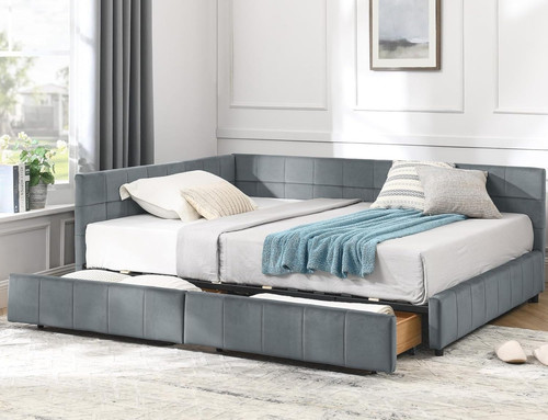 Shaped velvet corner - corner, bed