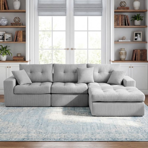 Corduroy corner chaise - corduroy,