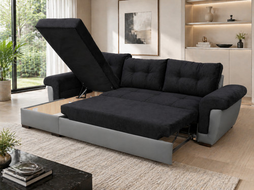 Corner sofa bed with - corner,
