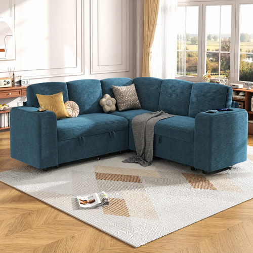 Blue corduroy modular - blue,