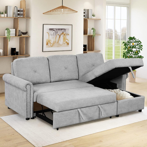Velvet sleeper sofa - sofa, bed